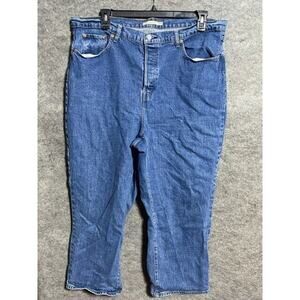 Levi's Ribcage Straight Jeans Womens Plus Size 20W Ankle Length Stretch Denim